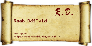 Raab Dávid névjegykártya