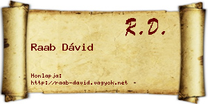 Raab Dávid névjegykártya